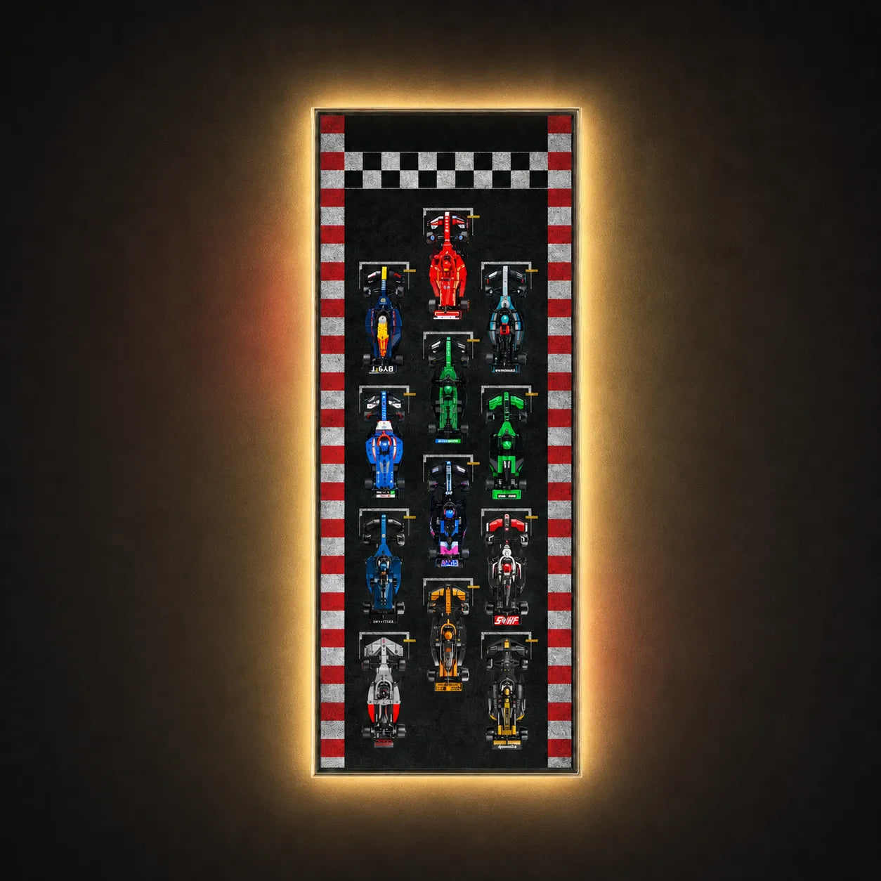 Wandmontierter Displayrahmen, kompatibel mit der LEGO® Speed ​​Champions F1-Serie