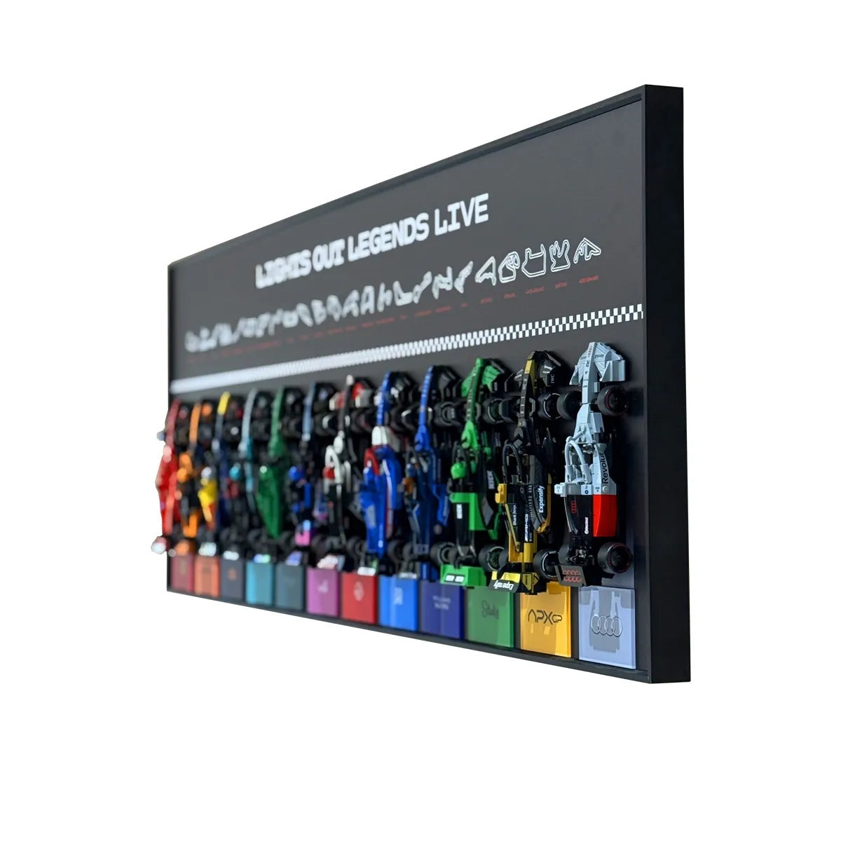 Wall Display Frame for LEGO® Speed Champions F1 | 12-Car | Grand Prix | Black