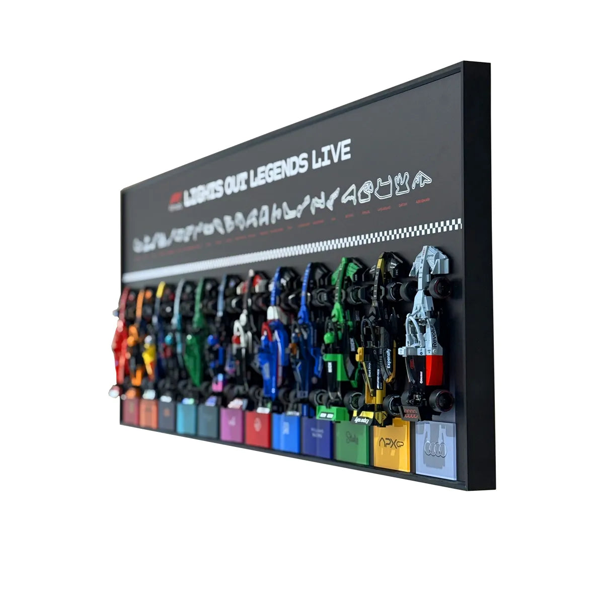 Wall Display Frame Compatible with LEGO® Speed Champions F1 Collection – 12 Cars Edition