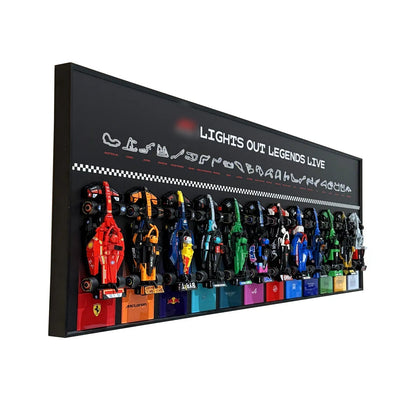 Wandmontierter Displayrahmen, kompatibel mit der LEGO® Speed ​​Champions F1-Serie