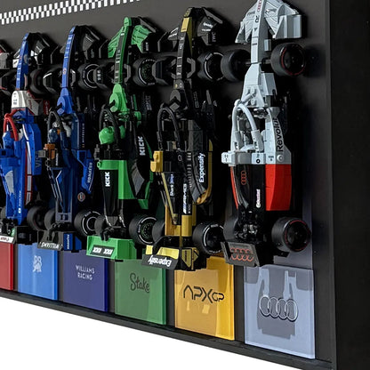 Wandmontierter Displayrahmen, kompatibel mit der LEGO® Speed ​​Champions F1-Serie