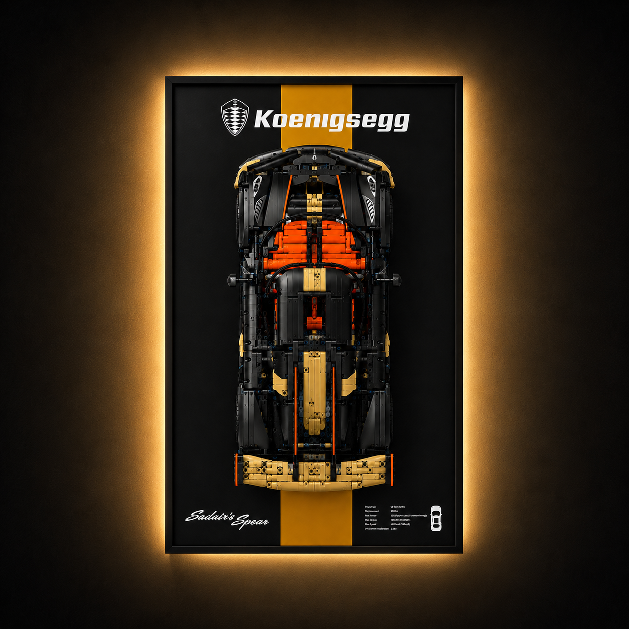 Premium-Wanddisplay kompatibel mit LEGO® Technic™ McLaren F1 42141 Stil D