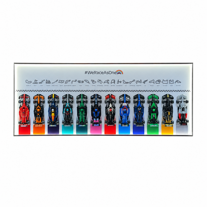 Wall Display Frame for LEGO® Speed Champions F1 | 12-Car | Grand Prix | White