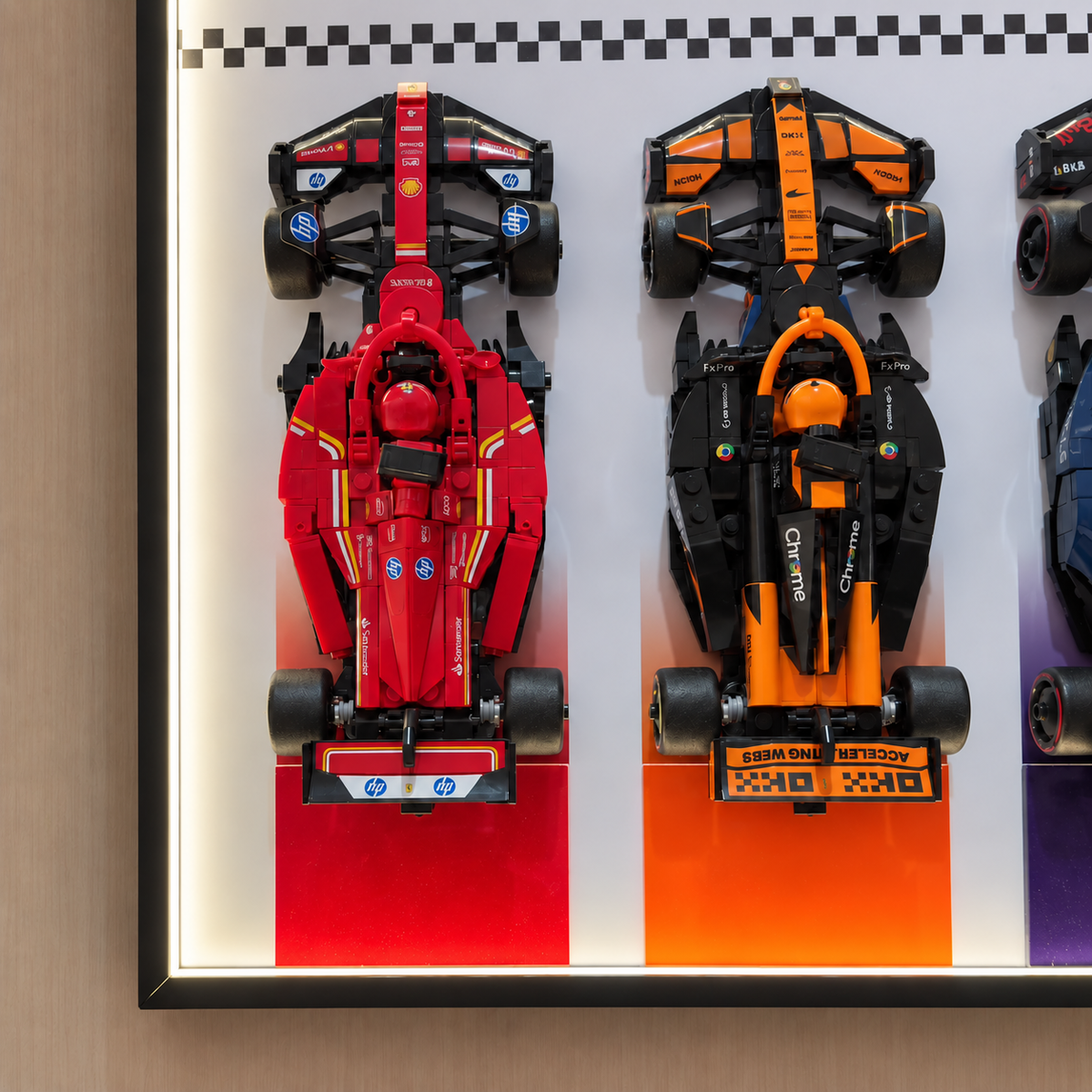 Wall Display Frame for LEGO® Speed Champions F1 | 12-Car | Grand Prix | White