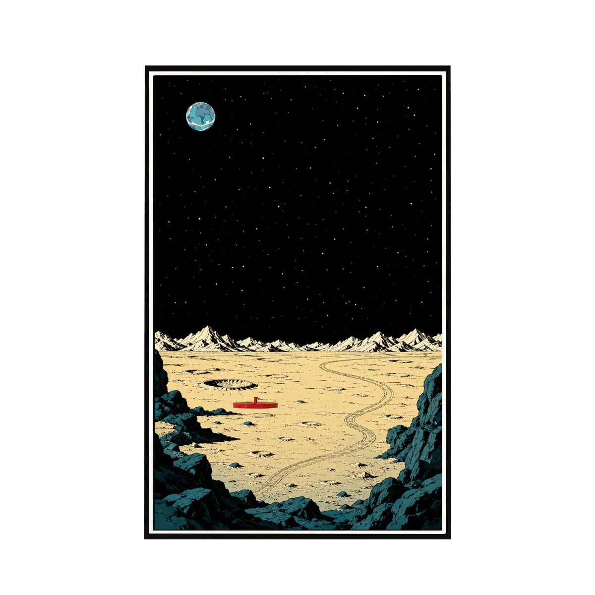 Wall Display Frame for LEGO® Ideas Tintin® Moon Rocket 21367