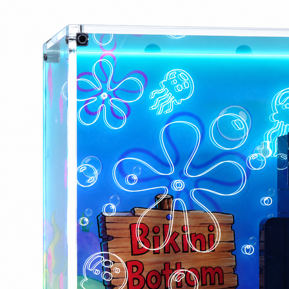 Wall-Mounted Display Case Compatible with LEGO® SpongeBob SquarePants™: Bikini Bottom Set 11386