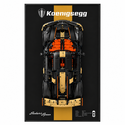 Premium-Wanddisplay kompatibel mit LEGO® Technic™ McLaren F1 42141 Stil D