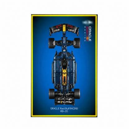Wanddisplayrahmen kompatibel mit LEGO® 42206 Red Bull RB20 Style B
