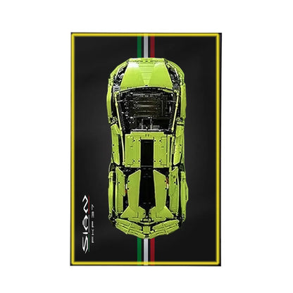 Wall Mount Display Frame Compatible with LEGO® Lamborghini Sian 42115 Style A