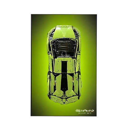 Wandhalterung Displayrahmen kompatibel mit LEGO® Lamborghini Sian 42115 Stil D
