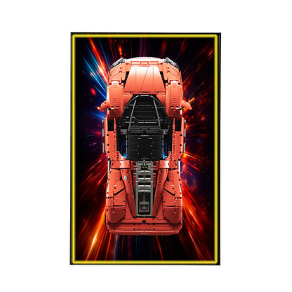 Wanddisplayrahmen kompatibel mit LEGO® Technic™ Ferrari Daytona SP3 42143 Stil A