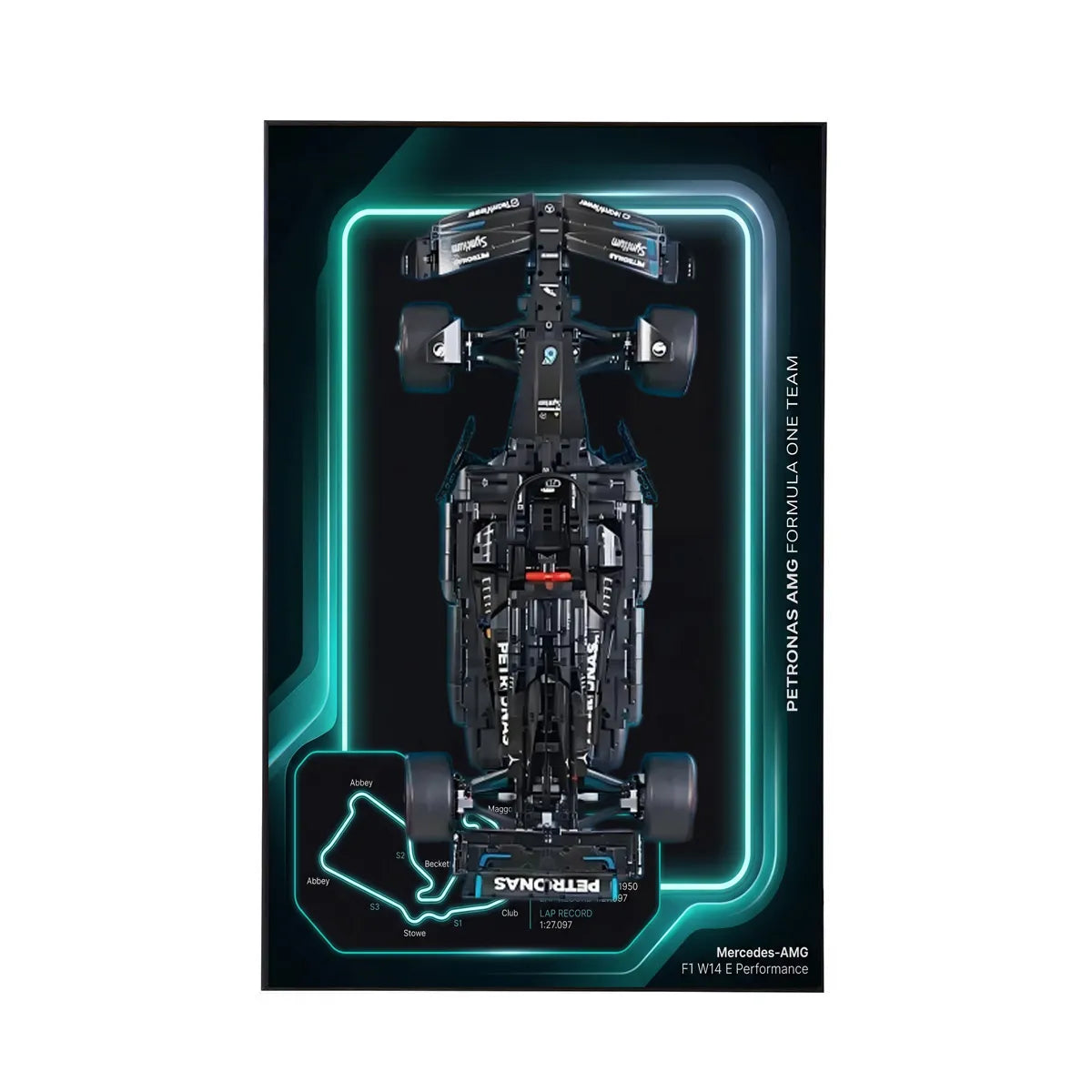 Premium Wanddisplay für LEGO® Mercedes-AMG F1 42171 Style C