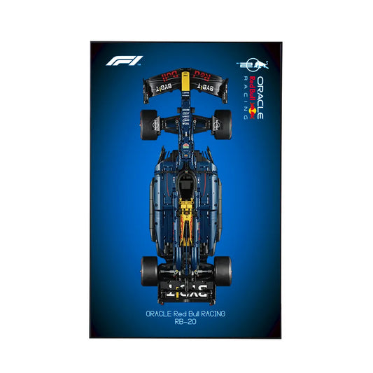 Wall Display Frame Compatible with LEGO® Red Bull RB20 42206 Style B