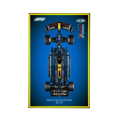 Wall Display Frame Compatible with LEGO® Red Bull RB20 42206 Style B