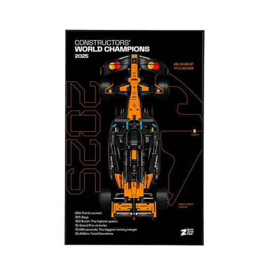 Wall Display Frame for LEGO® McLaren MCL39 F1® Car 42228 | 2025 World Champions 2025 | Black