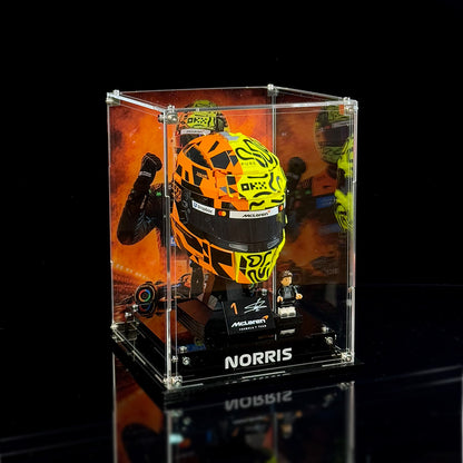 Acrylic Display Case for LEGO® McLaren Mastercard F1® Team Oscar Piastri Helmet/Lando Norris Helmet 43017/43023