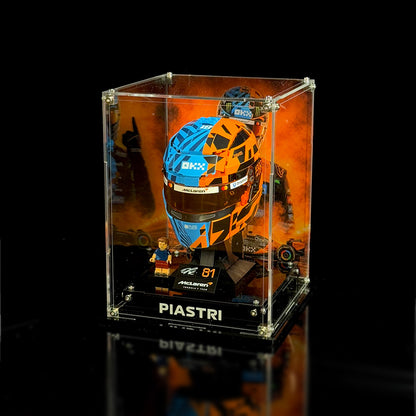 Acrylic Display Case for LEGO® McLaren Mastercard F1® Team Oscar Piastri Helmet/Lando Norris Helmet 43017/43023