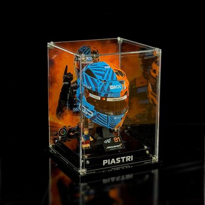 Acrylic Display Case for LEGO® McLaren Mastercard F1® Team Oscar Piastri Helmet/Lando Norris Helmet 43017/43023