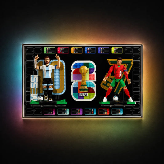 Wall Display Frame for LEGO® FIFA World Cup 2026 Official Emblem, Lionel Messi & Cristiano Ronaldo 43032/43015/43016