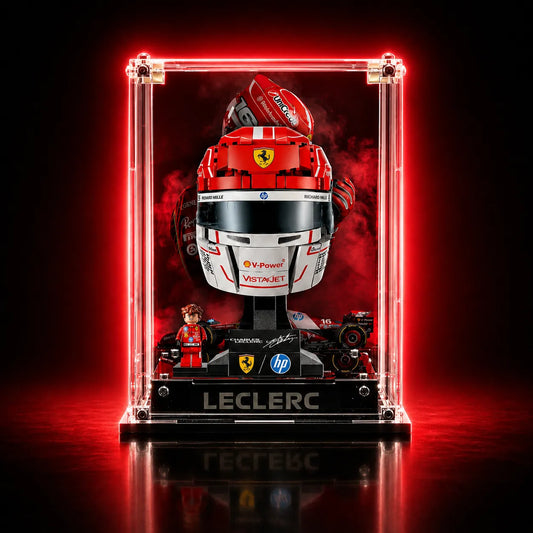Acrylic Display Case for LEGO® Scuderia Ferrari HP Lewis Hamilton Helmet/Charles Leclerc Helmet  43022/43014