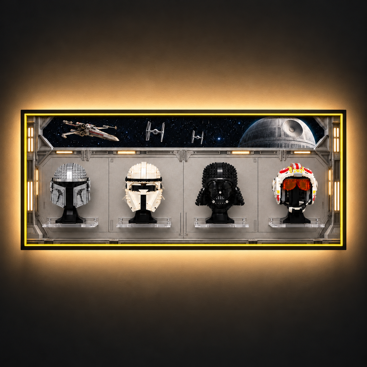 Wall Display Frame Compatible with LEGO® Star Wars™ Helmet Sets 75328, 75349, 75304 & 75327