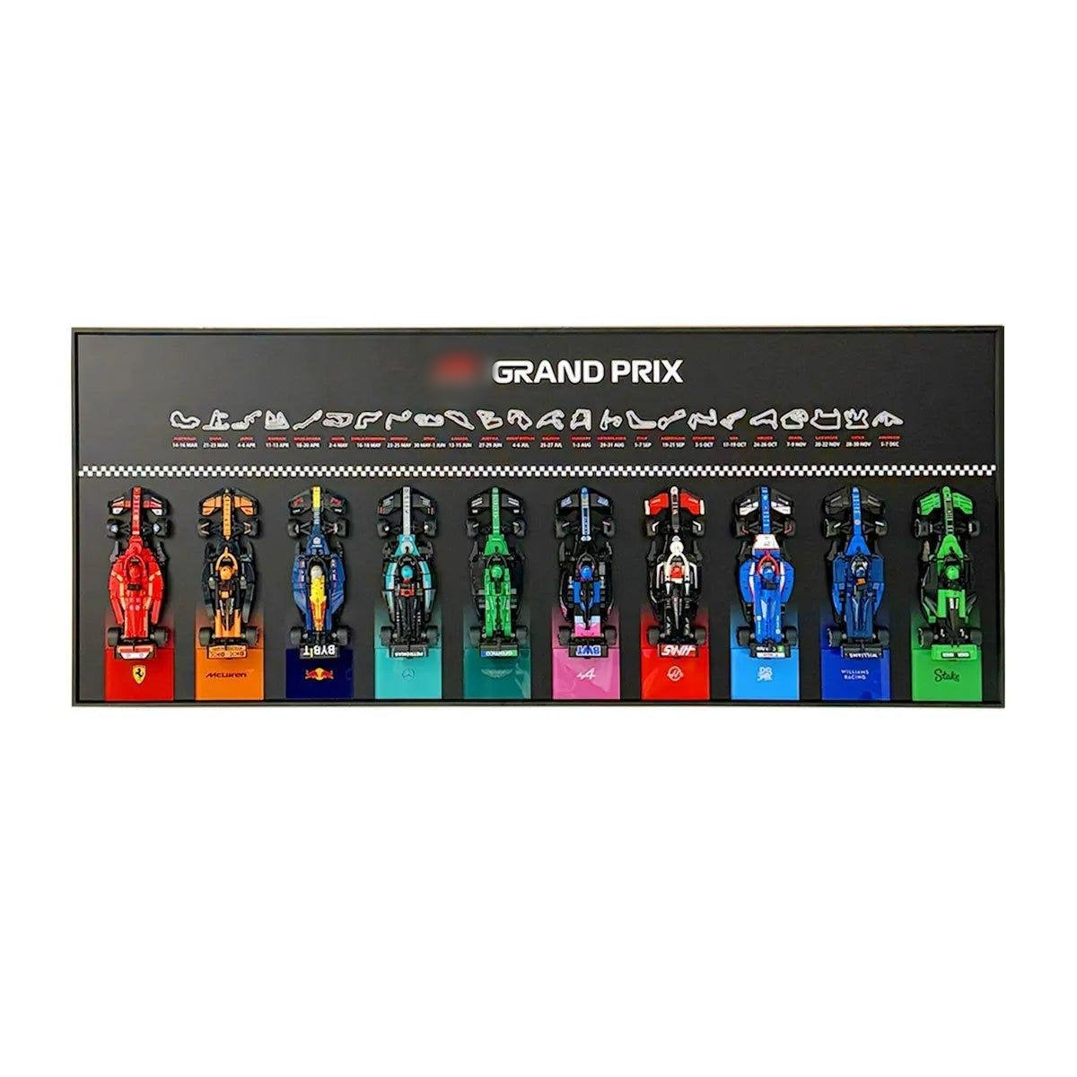 Wall-Mounted Display Frame Compatible with LEGO® Speed Champions F1 Series
