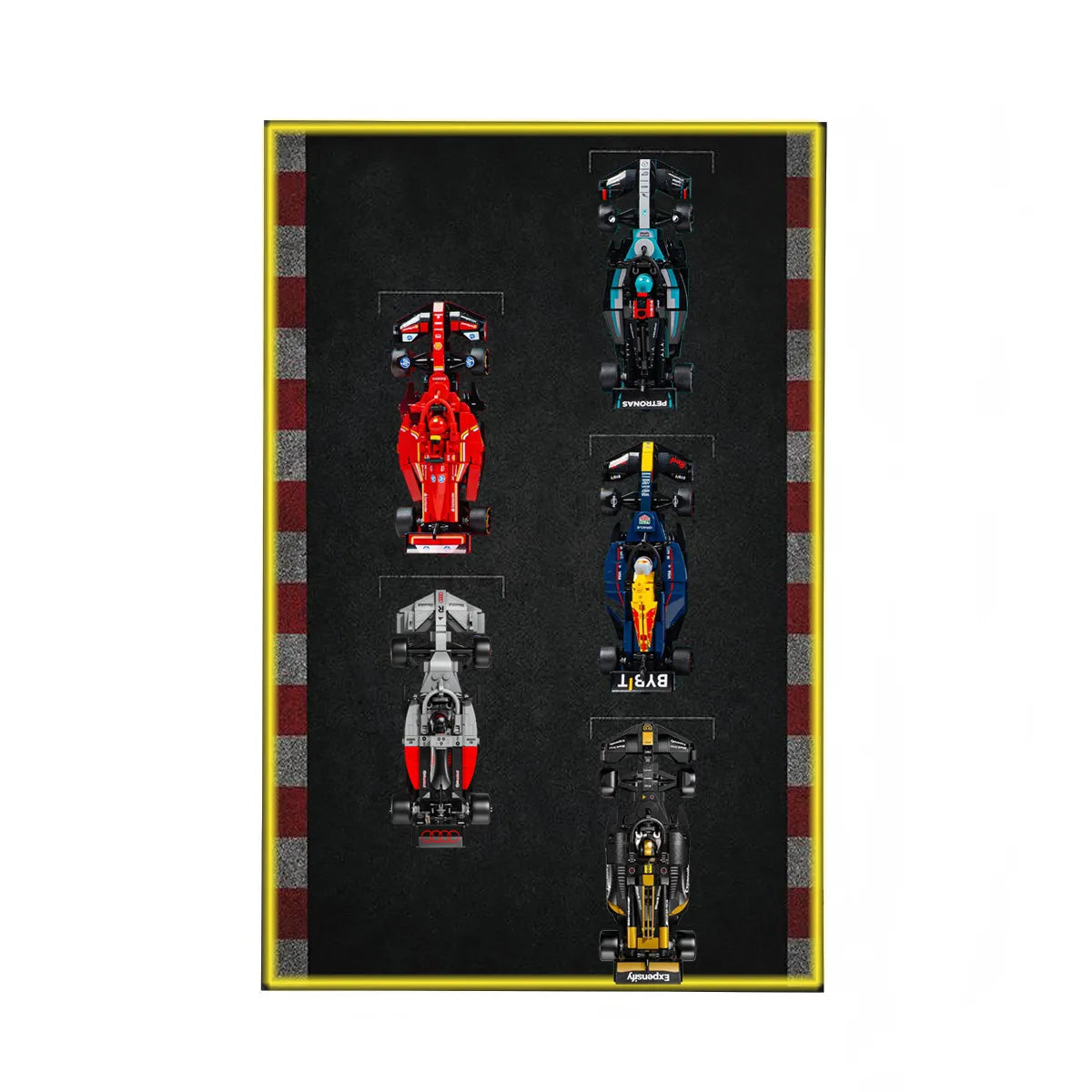Wandmontierter Displayrahmen, kompatibel mit der LEGO® Speed ​​Champions F1-Serie