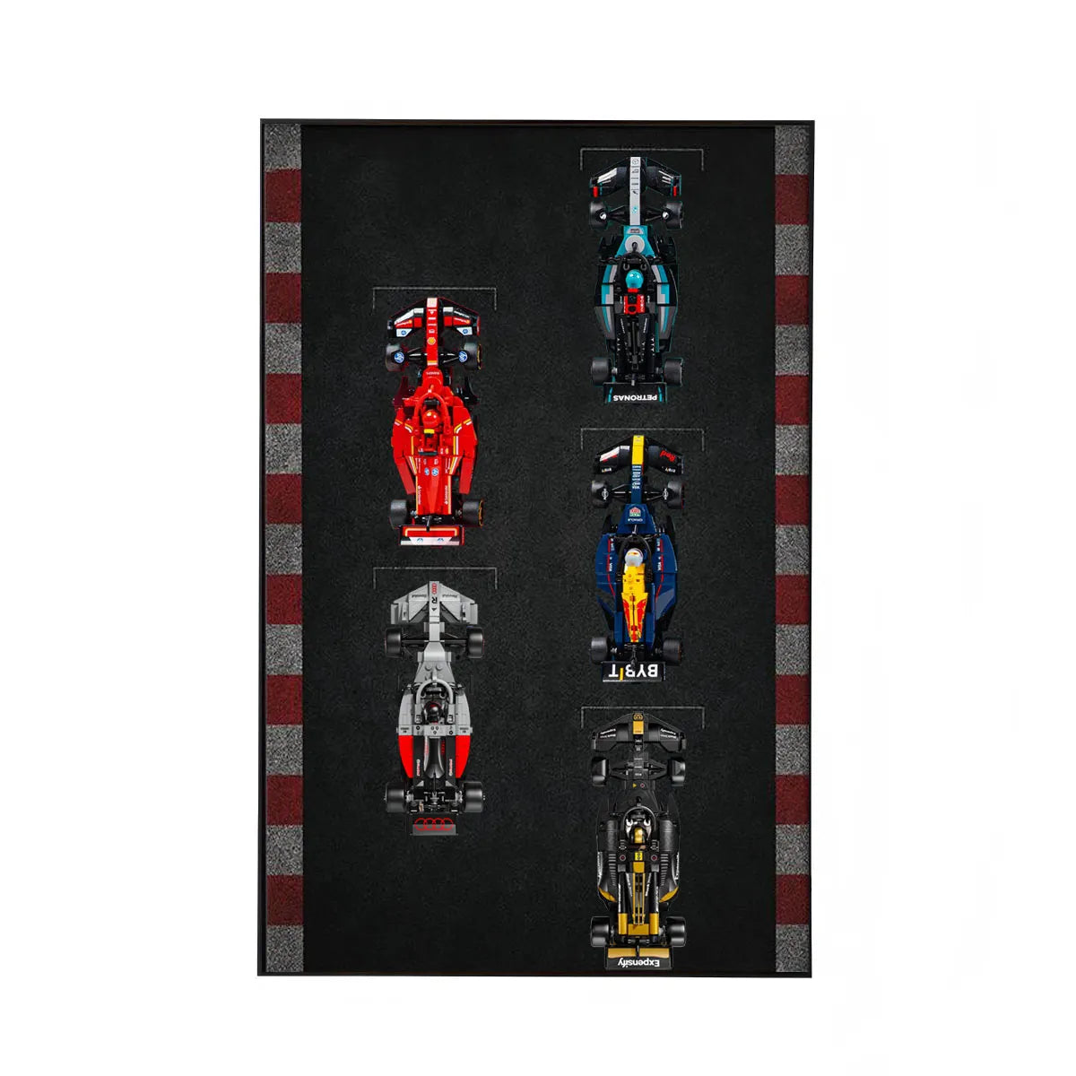 Wandmontierter Displayrahmen, kompatibel mit der LEGO® Speed ​​Champions F1-Serie