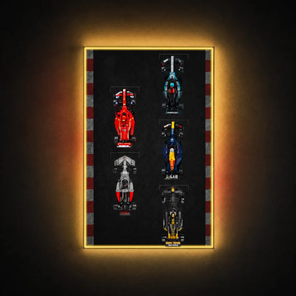 Wandmontierter Displayrahmen, kompatibel mit der LEGO® Speed ​​Champions F1-Serie