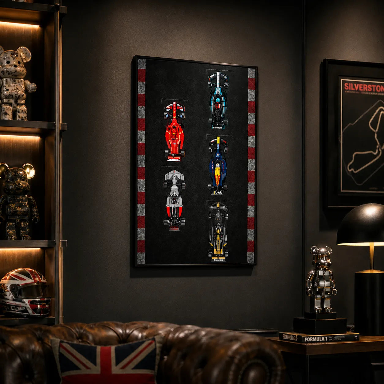 Wandmontierter Displayrahmen, kompatibel mit der LEGO® Speed ​​Champions F1-Serie
