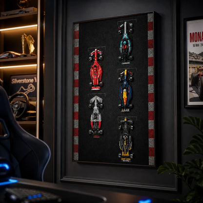 Wandmontierter Displayrahmen, kompatibel mit der LEGO® Speed ​​Champions F1-Serie