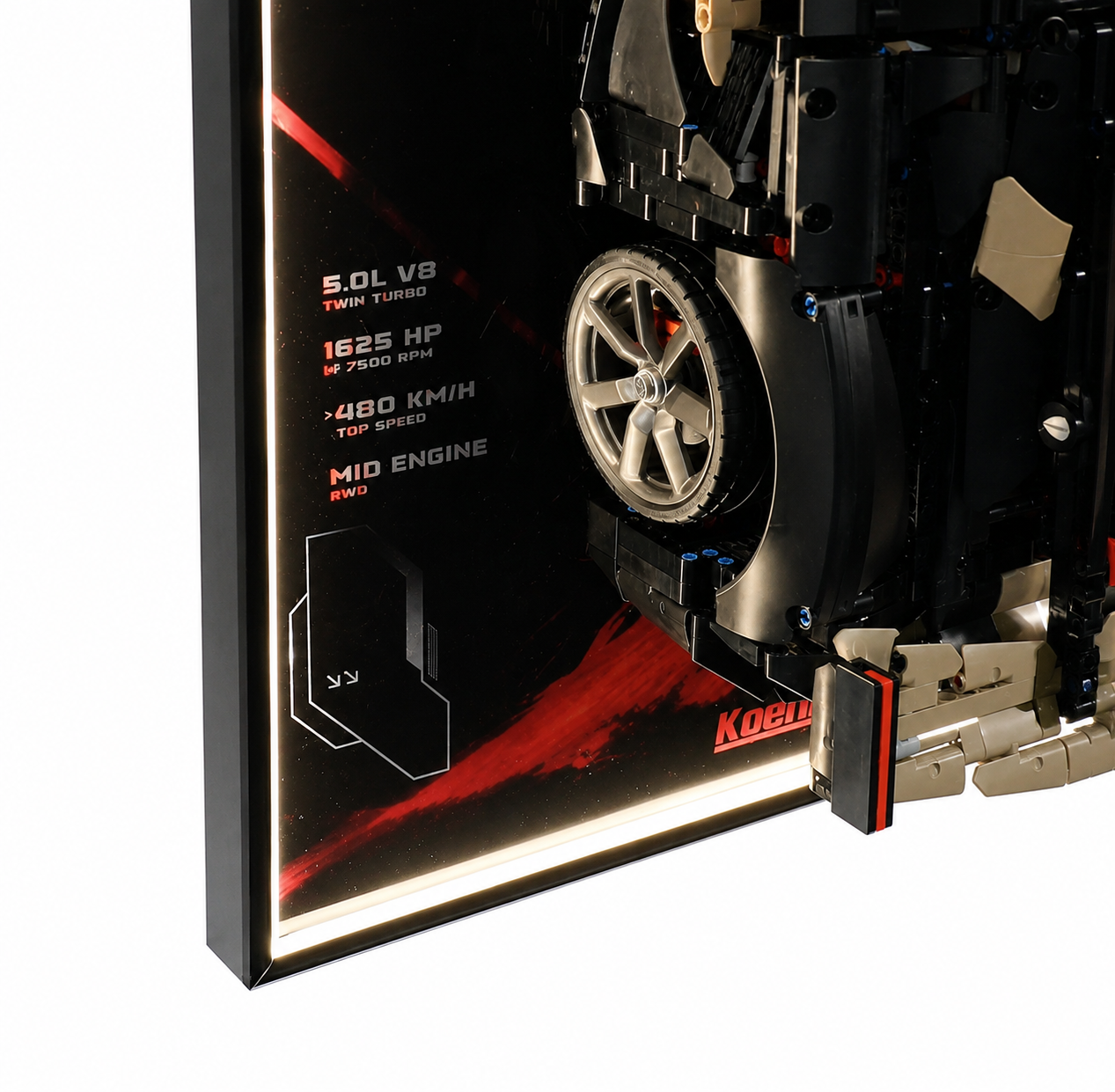 Premium-Wanddisplay kompatibel mit LEGO® Technic™ McLaren F1 42141 Stil D