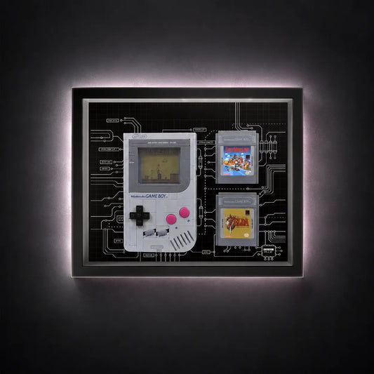 Wandmontierter Displayrahmen für Game Boy-Konsole und -Kassetten 72046 