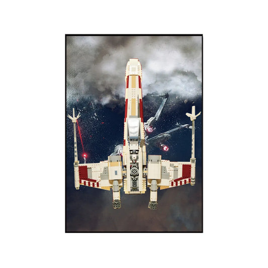 Wall Display Frame Compatible with LEGO® Star Wars™ T-65 X-Wing 75355 Style D