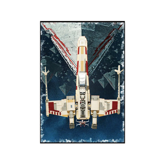 Wall Display Frame Compatible with LEGO® Star Wars™ T-65 X-Wing 75355 Style E