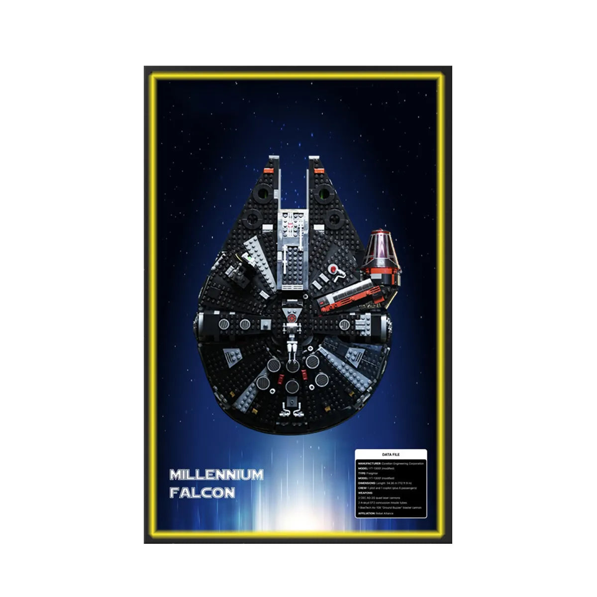 Wanddisplayrahmen für Lego® 75389 Millennium Falcon – Star Wars™ Edition