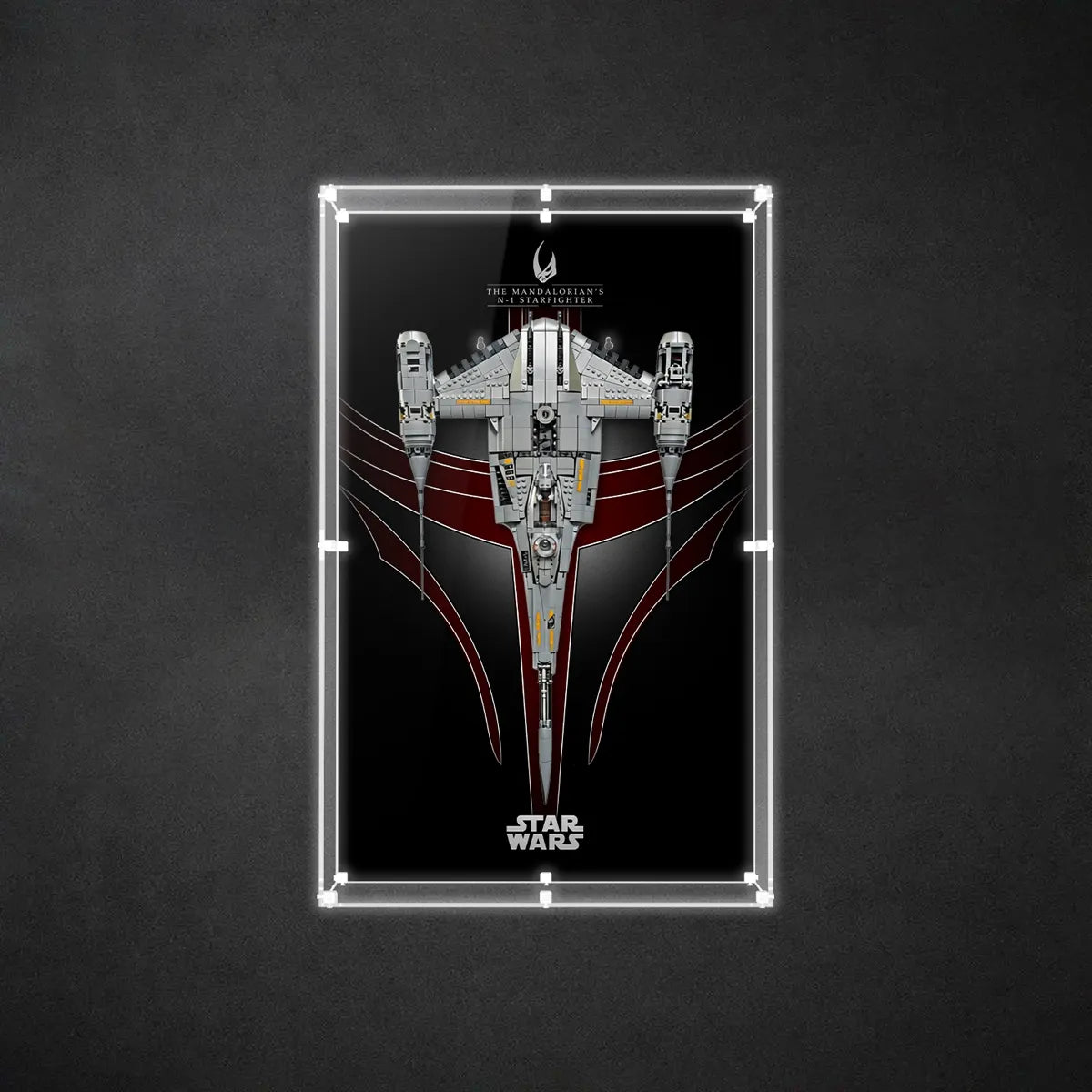 Wall Display Case for LEGO® Star Wars™ The Mandalorian's N-1 Starfighter™ 75442