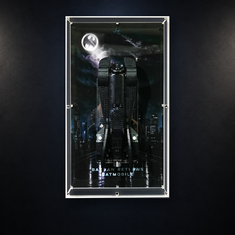 Wall-Mounted Display Case Compatible with LEGO® Batman Returns™ Batmobile™ Set 76355