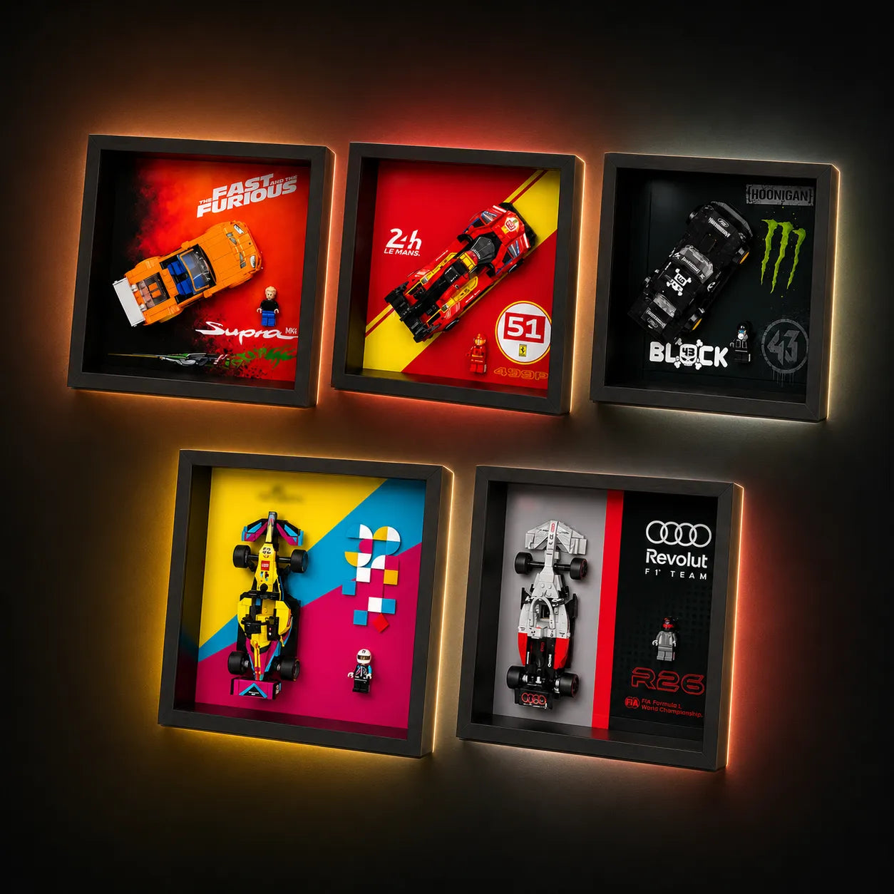Premium-Vitrine-Set für LEGO® Speed ​​Champions F1-Teams