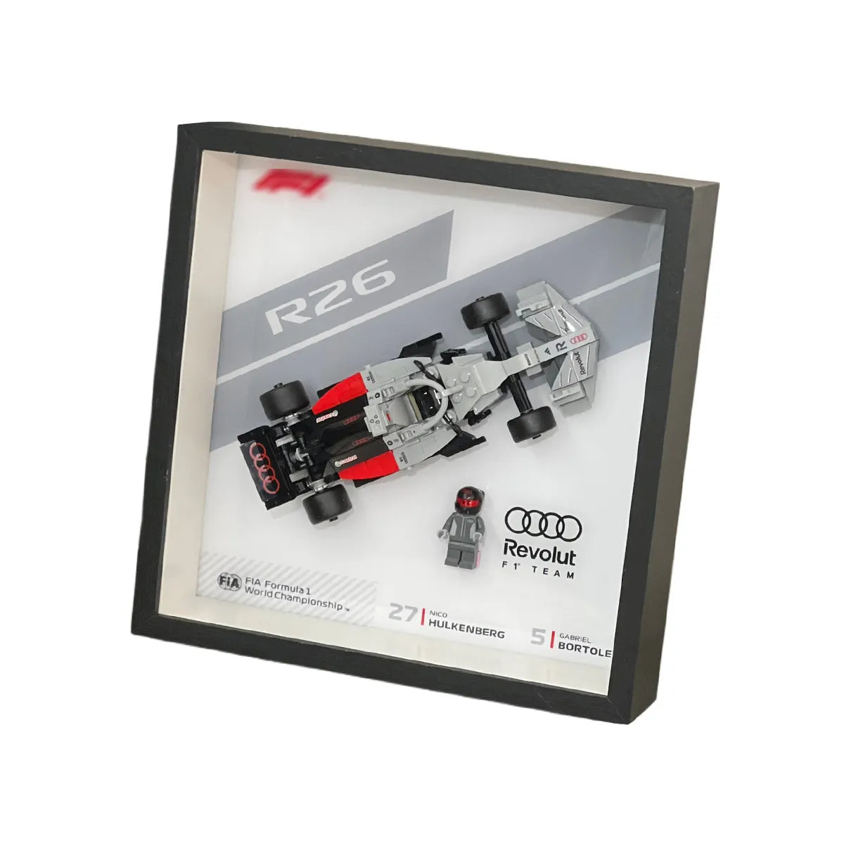 LEGO® Car Display Cases – Audi Revolut F1® Team R26 Race Car Wall Frames 77259
