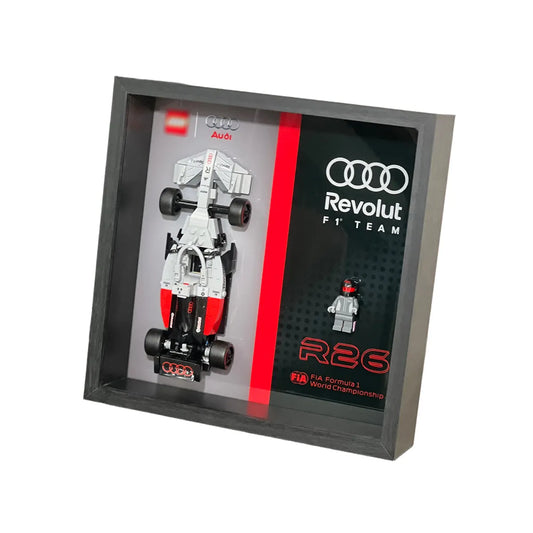 LEGO® Car Display Cases – Audi Revolut F1® Team R26 Race Car Wall Frames 77259