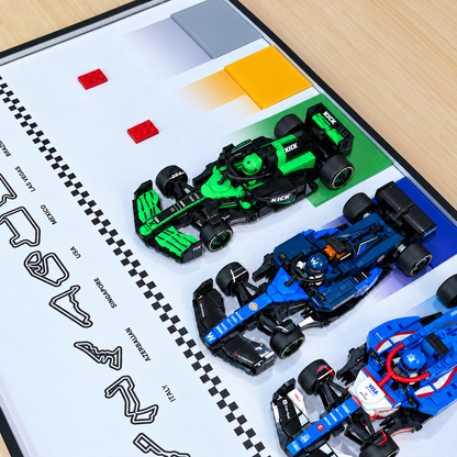 Wall Display Frame for LEGO® Speed Champions F1 | 12-Car | Grand Prix | White