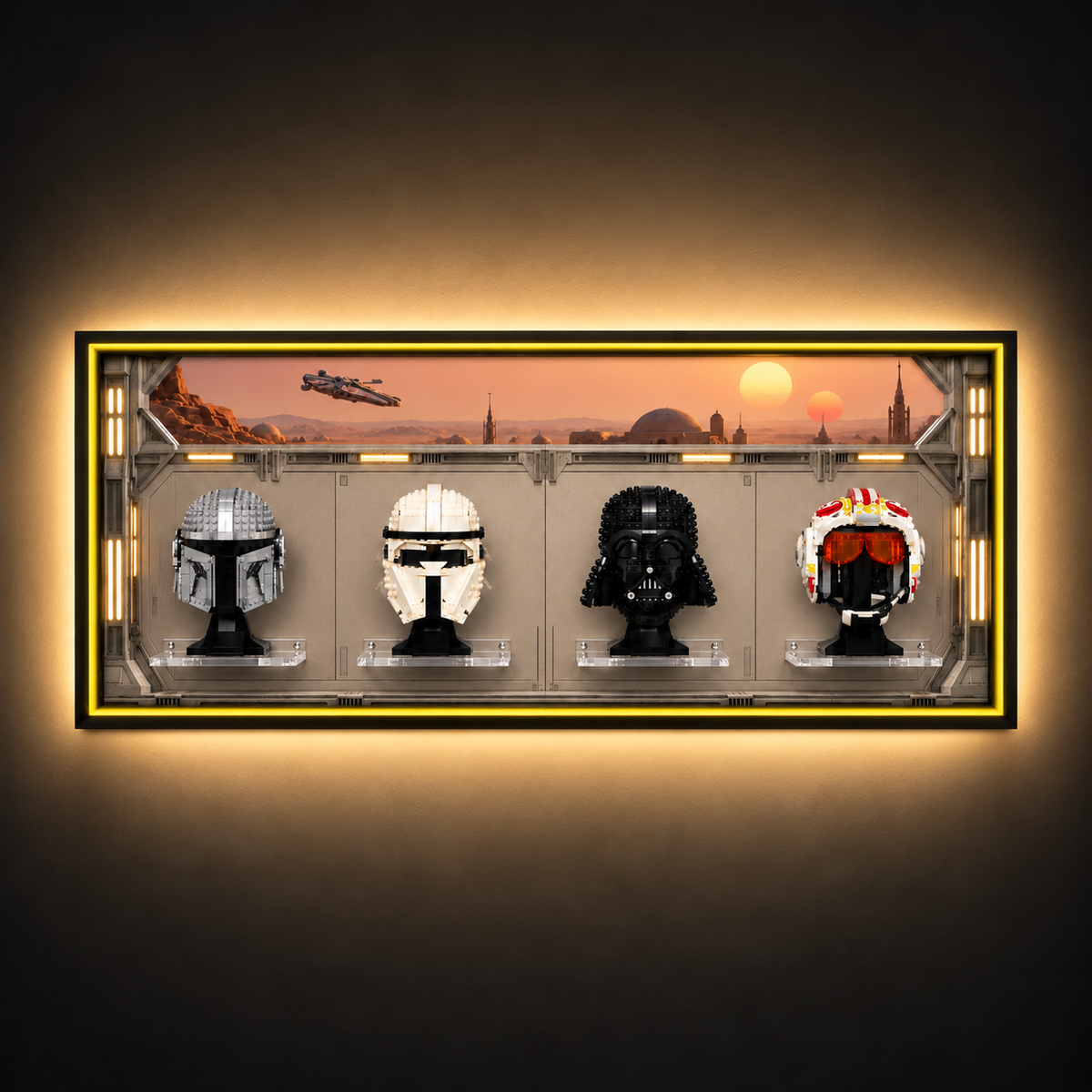 Wall Display Frame Compatible with LEGO® Star Wars™ Helmet Sets 75328, 75349, 75304 & 75327