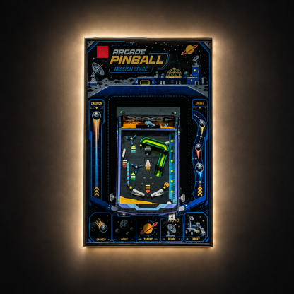 Wall Display Frame Compatible with LEGO® Arcade Pinball Machine 11374