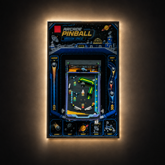 Wall Display Frame Compatible with LEGO® Arcade Pinball Machine 11374