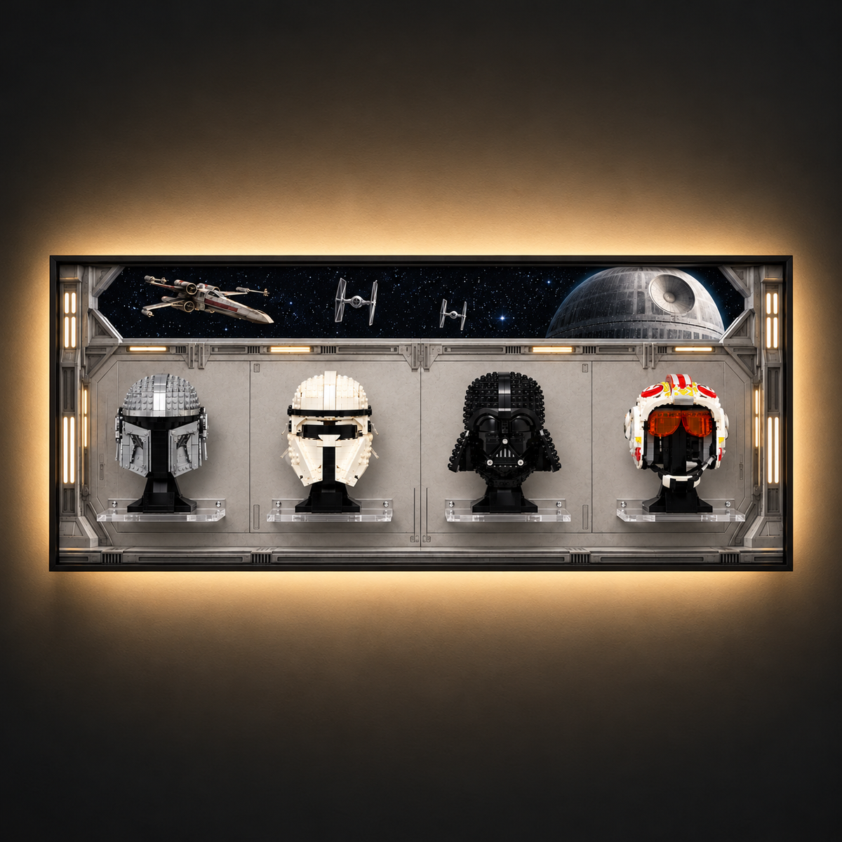 Wall Display Frame Compatible with LEGO® Star Wars™ Helmet Sets 75328, 75349, 75304 & 75327