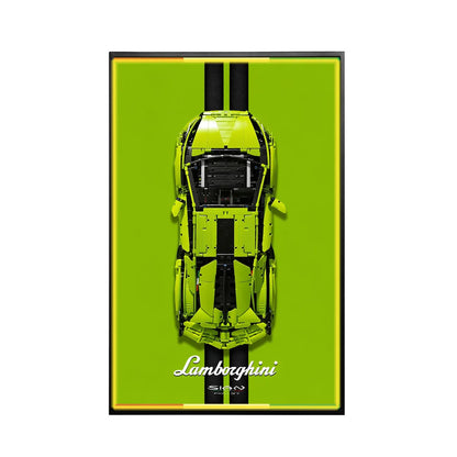 Wall Mount Display Frame Compatible with LEGO® Lamborghini Sian 42115 Style A