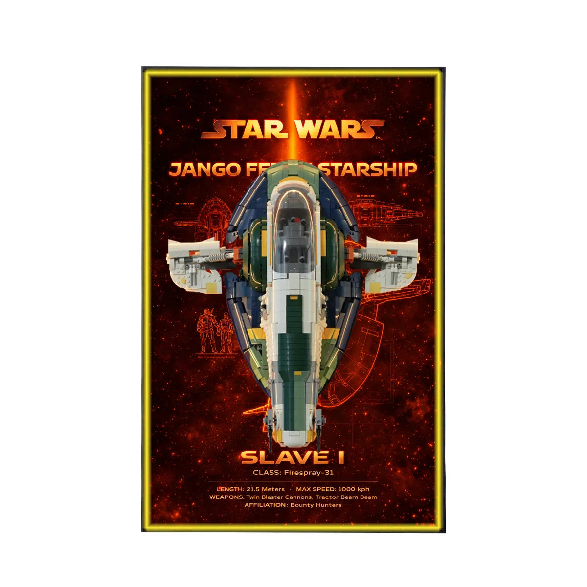 Display-Wandhalterung für LEGO® 75355 Star Wars™ T-65 X-Wing