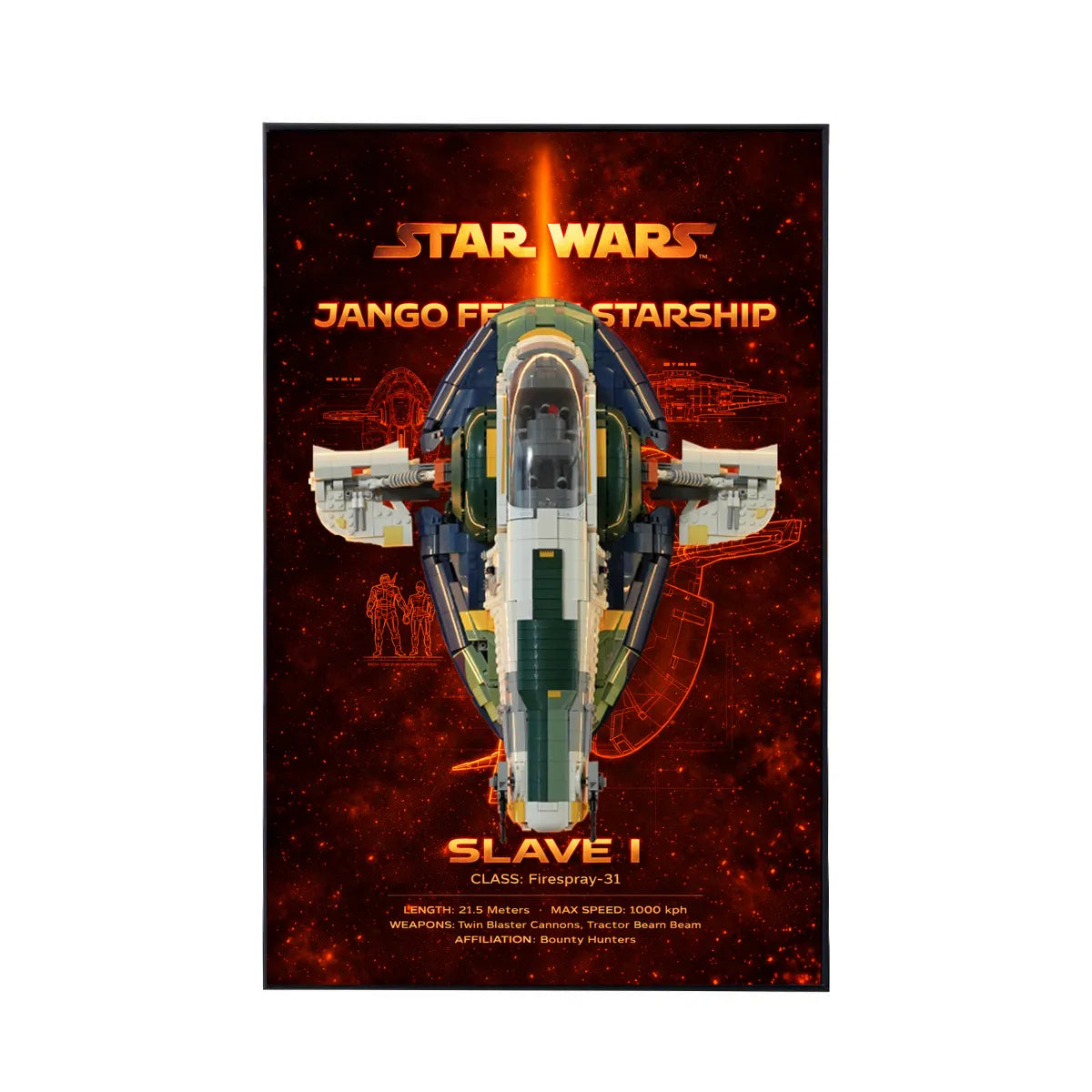 Display-Wandhalterung für LEGO® 75355 Star Wars™ T-65 X-Wing