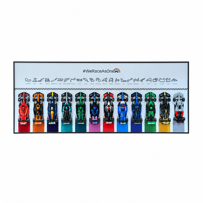 Wall Display Frame for LEGO® Speed Champions F1 | 12-Car | Grand Prix | White